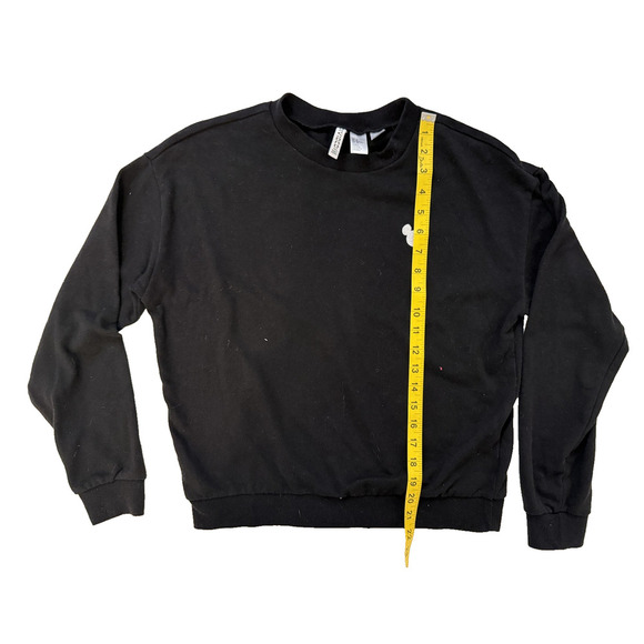 Disney H&M Sweatshirt Womens Medium Black Mickey Mouse Crewneck Pullover Divided - Picture 7 of 7